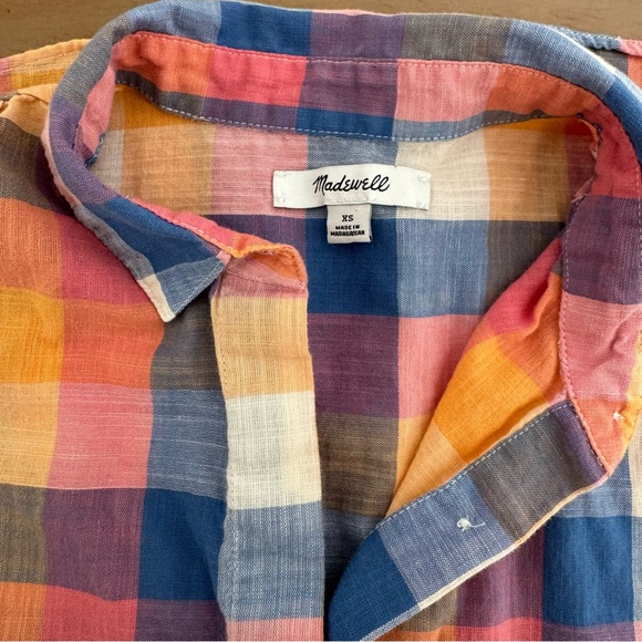 Madewell Hilltop Shirt in Rainbow Check Plaid Fall - Picture 5 of 10